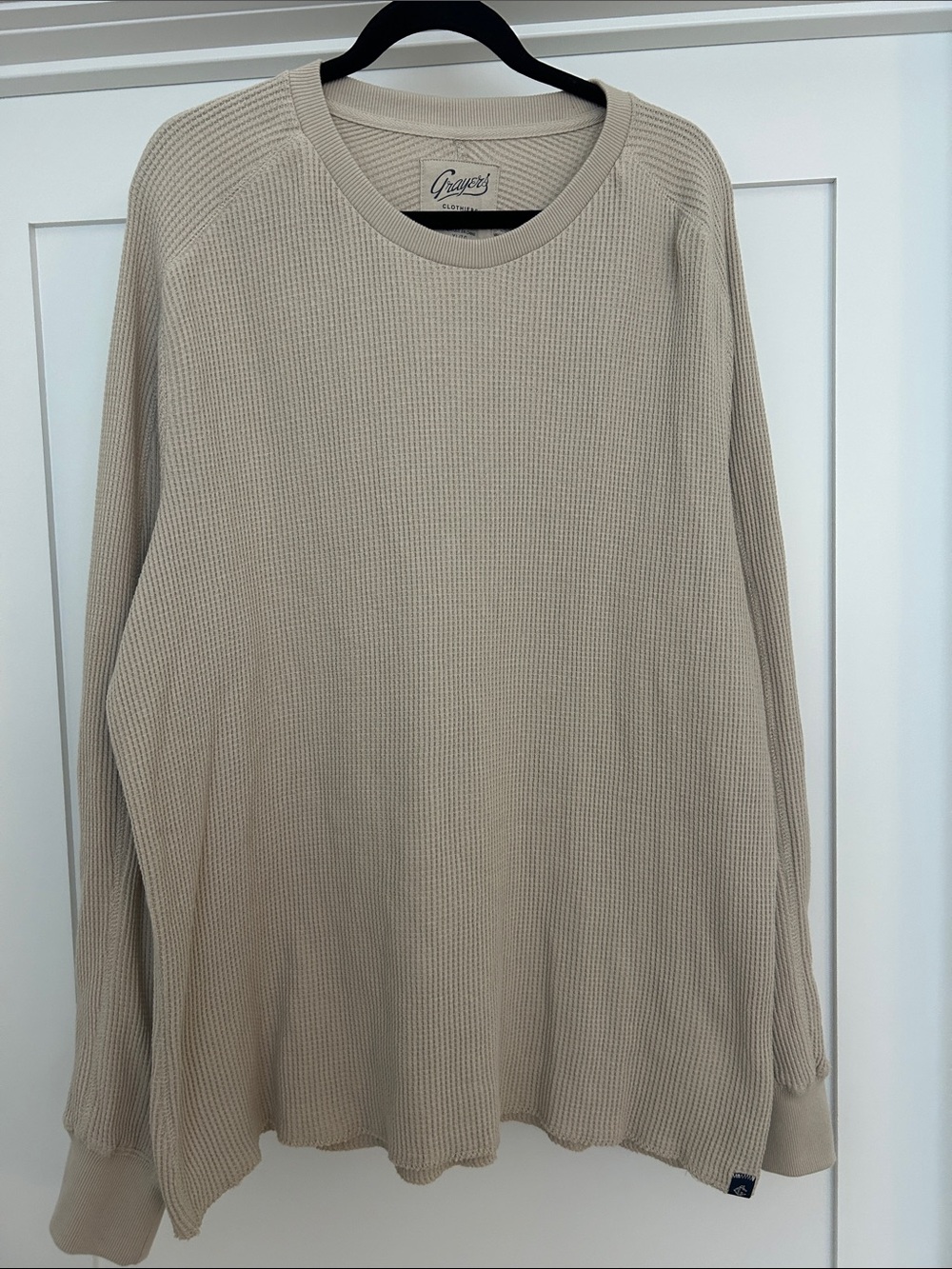 Grayers Cream Waffle-Knit Crewneck Sweater